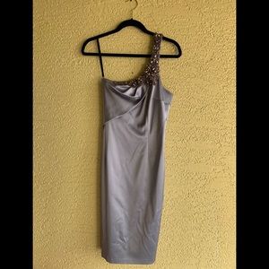 David Meister one shoulder cocktail dress